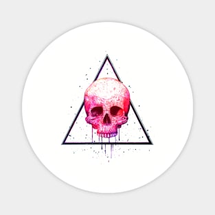 Skull In Triangle On Black Magnet